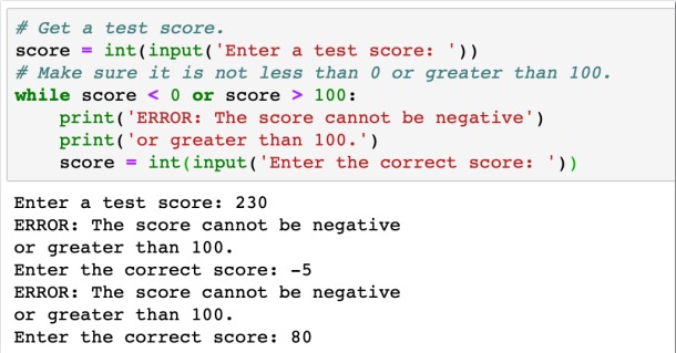 INPUT VALIDATION LOOPS